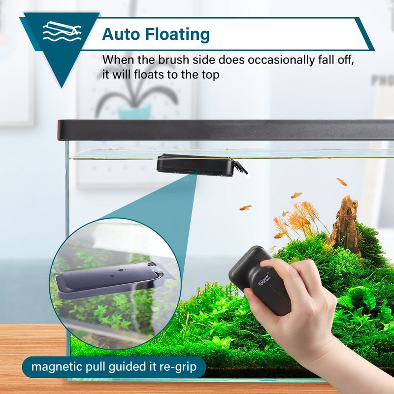 Hygger magnetic glass cleaner accessory with a sleek design, featuring a magnetic cleaning pad for easy window and glass surface cleaning.