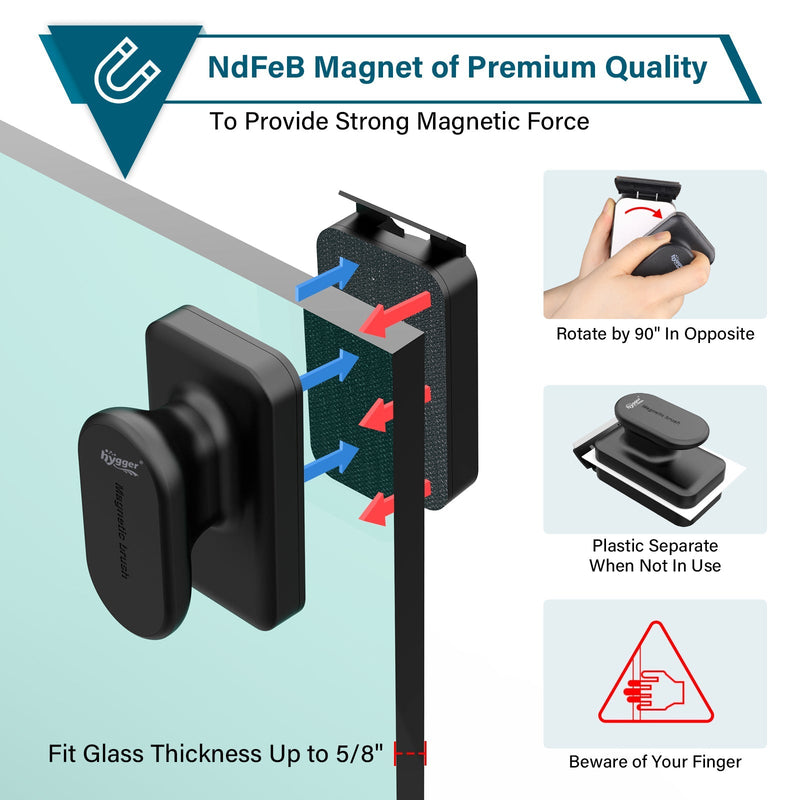 Hygger Magnetic Glass Cleaner accessory showing a sleek, handheld device with magnetic cleaning pads for window cleaning.