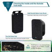 Hygger magnetic glass cleaner accessory with rubber squeegee and magnetic control for cleaning glass surfaces.