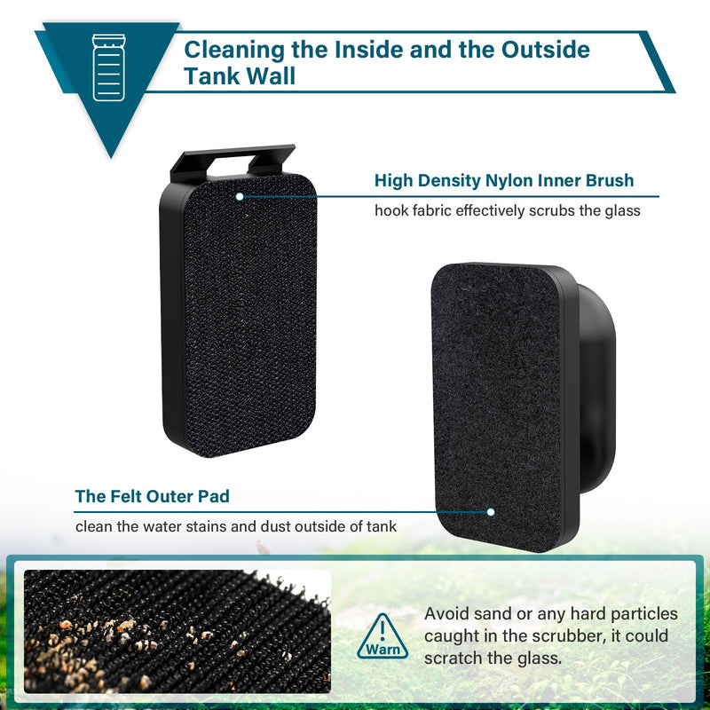 Hygger magnetic glass cleaner accessory with rubber squeegee and magnetic control for cleaning glass surfaces.