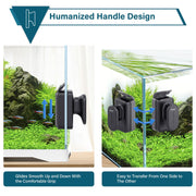 Hygger magnetic glass cleaner accessory with dual cleaning pads and magnetic handle for easy window and glass surface cleaning.