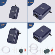Hygger Mini Air Pump 2W, compact accessories with black body and air outlet for aquarium or small device aeration.
