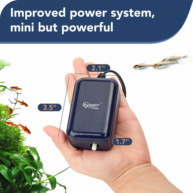 Hygger Mini Air Pump 2W, small portable accessories device with a compact design, used for aeration or air circulation.