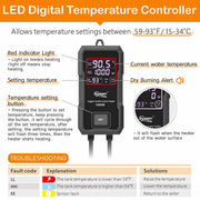 Hygger quartz aquarium heater with digital LED controller, compact accessory with adjustable temperature controls for fish tanks.