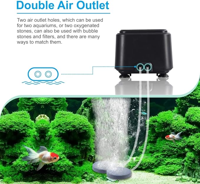 Hygger Silent Air Pump 5W, compact accessories device with quiet operation, suitable for aeration or air circulation systems.