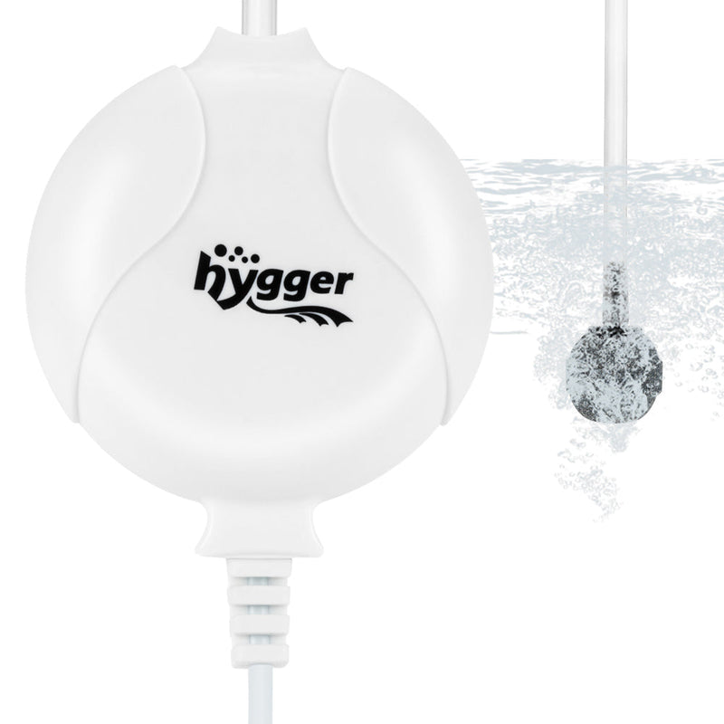 Hygger silent mini air pump, compact accessories device with a black body and power cord for aquarium or small air circulation tasks.
