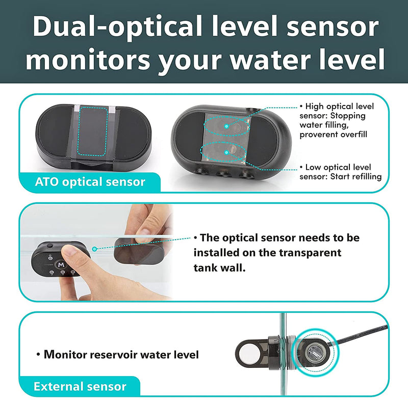 Hygger Smart ATO water pump for aquarium auto top-off system, compact accessories for maintaining water levels.