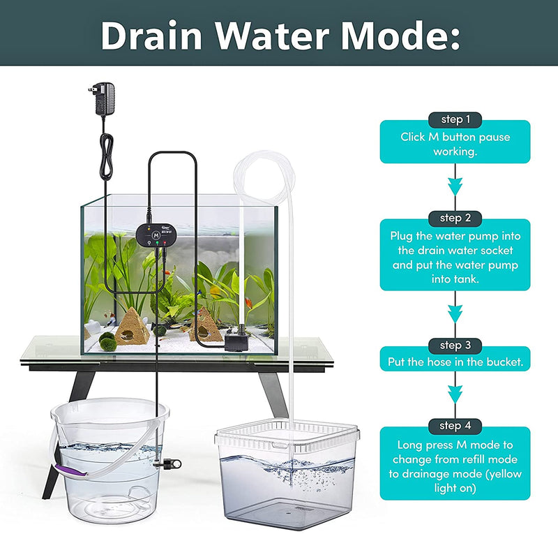 Hygger Smart ATO water pump for aquarium auto top-off system, compact accessories with digital control and tubing attachment.