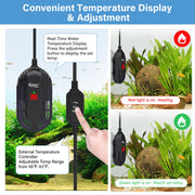 Hygger submersible aquarium heater, a sleek device designed to regulate water temperature in fish tanks.