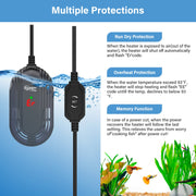 Hygger submersible aquarium heater with adjustable temperature control, designed for reliable water heating in fish tanks.