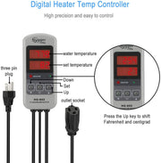 Hygger submersible titanium aquarium heater, designed for precise temperature control in fish tanks.