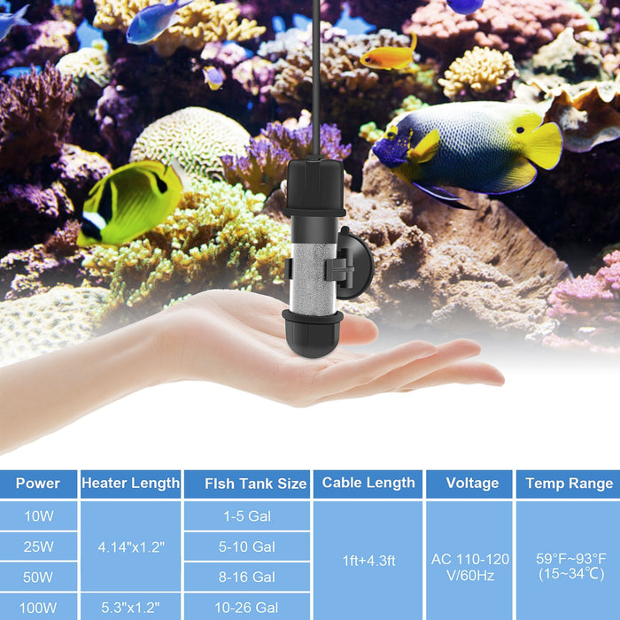 Hygger - Submersible Tube Aquarium Heater