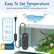 Hygger titanium aquarium heater, accessory for fish tanks, with adjustable temperature control and durable titanium construction.