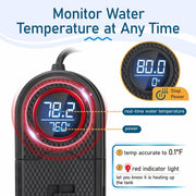 Hygger titanium aquarium heater accessory with adjustable thermostat and sleek design for reliable fish tank temperature control.