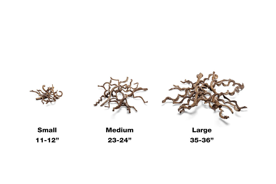 Natural jungle vine wood driftwood piece with twisted, organic shapes, ideal for terrariums or aquatic habitats.