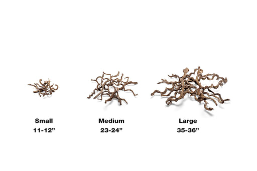 Natural jungle vine wood driftwood piece with twisted, organic shapes, ideal for terrariums or aquatic habitats.