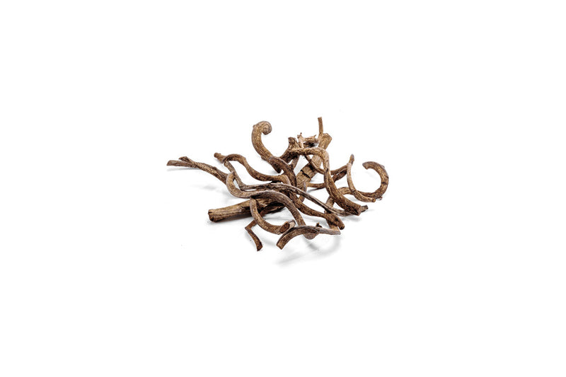 Natural driftwood piece resembling jungle vine wood from UNSHARDSCAPE, with twisted, organic shape ideal for natural decor or aquascaping.