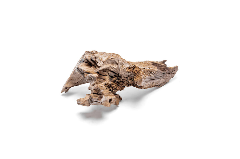 Natural driftwood piece called Madra Wood by UNSHARDSCAPE, showing weathered, textured wood with organic shapes and natural tones.
