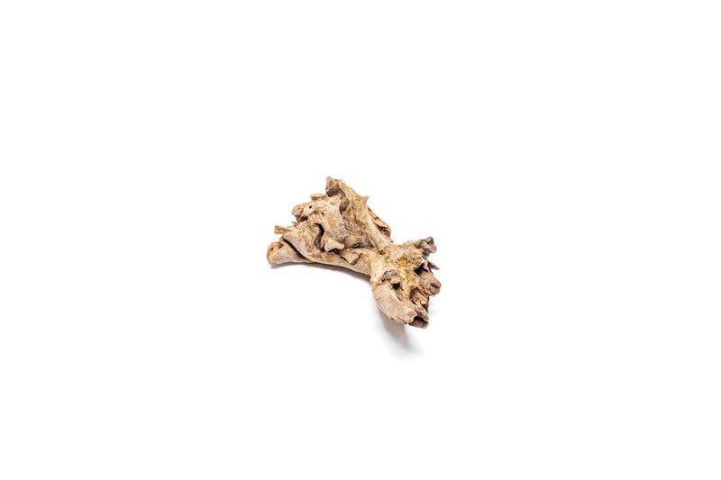 Natural driftwood piece called Madra Wood by UNSHARDSCAPE, showcasing its textured, weathered wood surface and organic shape.