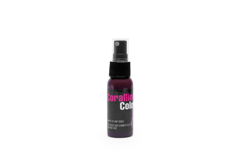 Marco Rocks MR Colorant Spray in Coralline for hardscape, showing vibrant pink and purple coral-like coloration on rock surface.