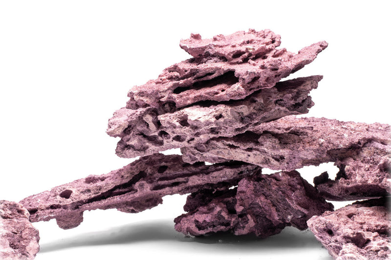 Marco Rocks Premium Shelf Rock Coralline 20LB hardscape for aquariums, showcasing textured coral-colored reef rock.