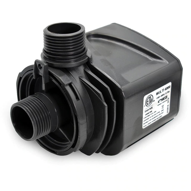 Sicce Multi Pump for aquarium or pond, compact electric water pump with adjustable flow control, black and silver design.