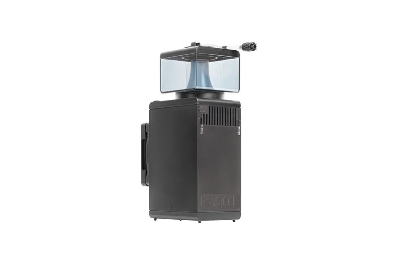 Sicce Shark Internal Skimmer filter for aquariums, compact design, with adjustable air intake and collection cup for protein skimming.