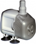 Sicce Syncra Silent Return Pump showing a compact, energy-efficient water pump with a black cylindrical body and inlet/outlet ports.