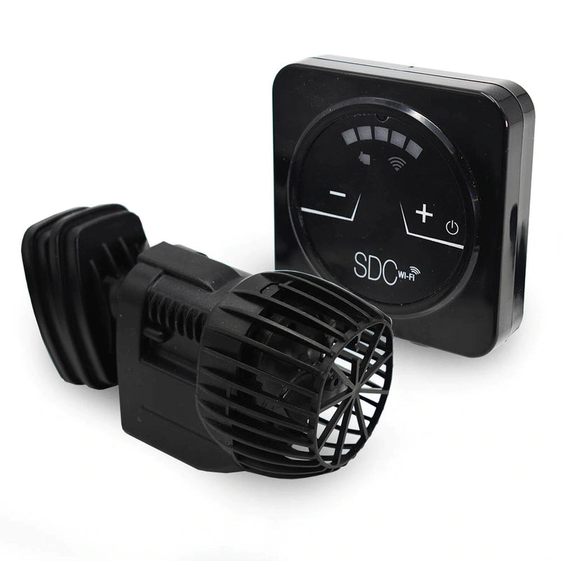 Sicce XSTREAM SDC wave pump accessory showing a sleek, compact device with control features for aquarium water circulation.