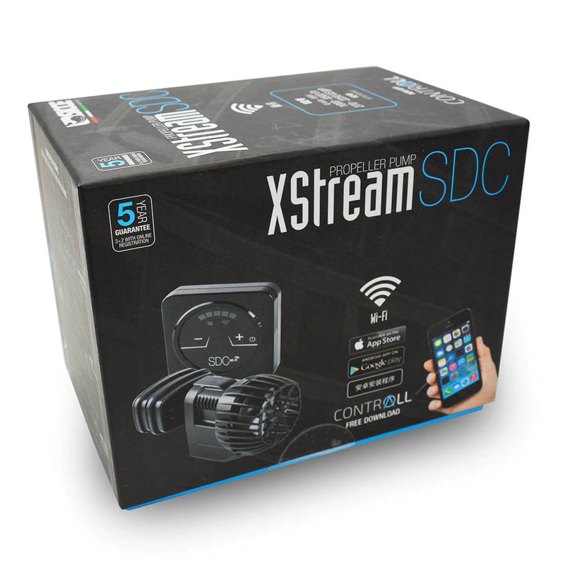 Sicce XSTREAM SDC wave pump accessory with sleek design and digital controls for aquarium water circulation.
