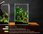 Ultra clear rimless 3.1-gallon aquarium by Ultum Nature Systems, showcasing transparent glass tank with sleek rimless design.