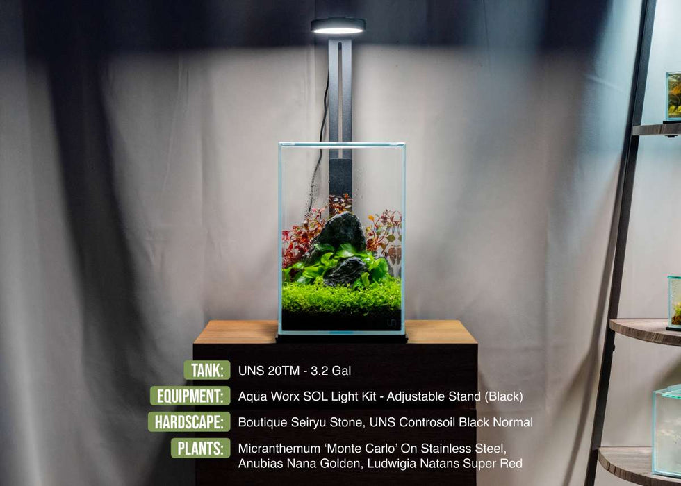 Ultum Nature Systems UNS 20TM 3.2-gallon prism rimless tank with clear glass and sleek design for aquatic environments.