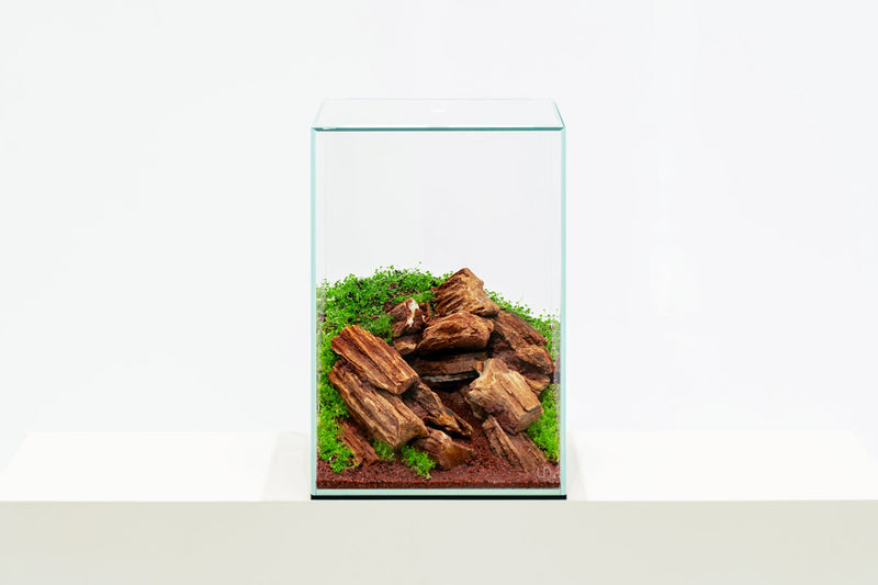 Ultum Nature Systems UNS 25TM 5.9-gallon prism rimless aquarium tank with sleek, clear glass design for aquatic display.