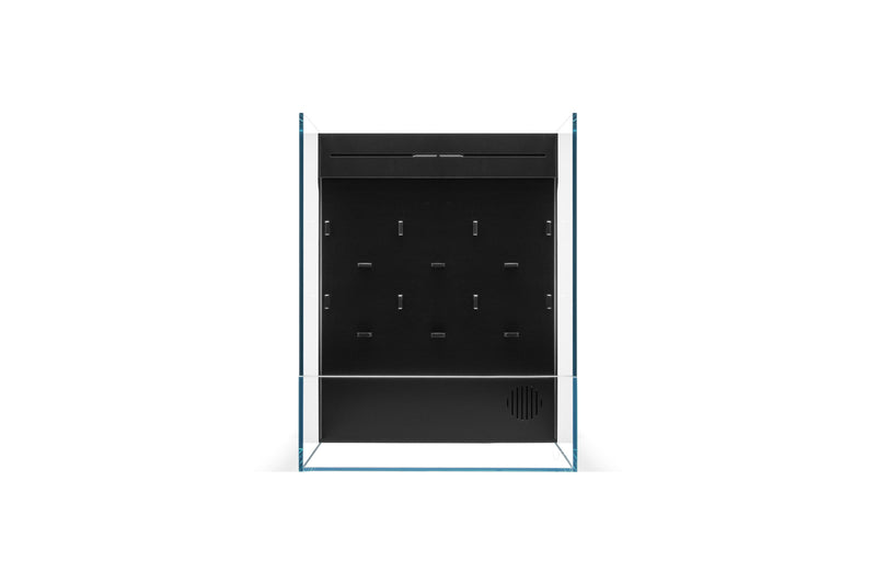 Rimless UNS 35E Foresta Integrated Paludarium V2 by Ultum Nature Systems showing lush plant and aquatic habitat setup