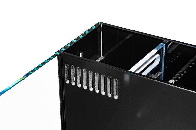 Ultium Nature Systems UNS 40A 16.9-gallon dual AIO rimless aquarium showing clear glass with sleek, modern design.