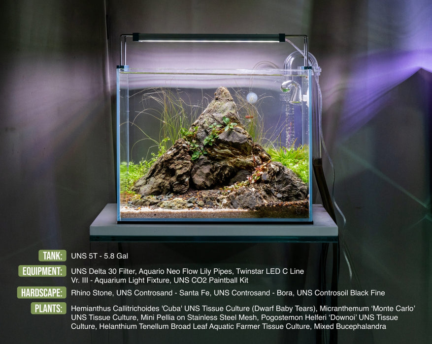 UNS 5T - 5.4 Gallon Ultra Clear Rimless Aquarium