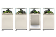 Ultra clear rimless 28.5-gallon aquarium by Ultum Nature Systems, showcasing sleek glass design and rimless edges.
