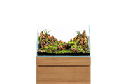 Ultra clear rimless UNS 60E paludarium by Ultum Nature Systems, 6.8-gallon tank with sleek, modern design for aquatic and terrestrial habitat.