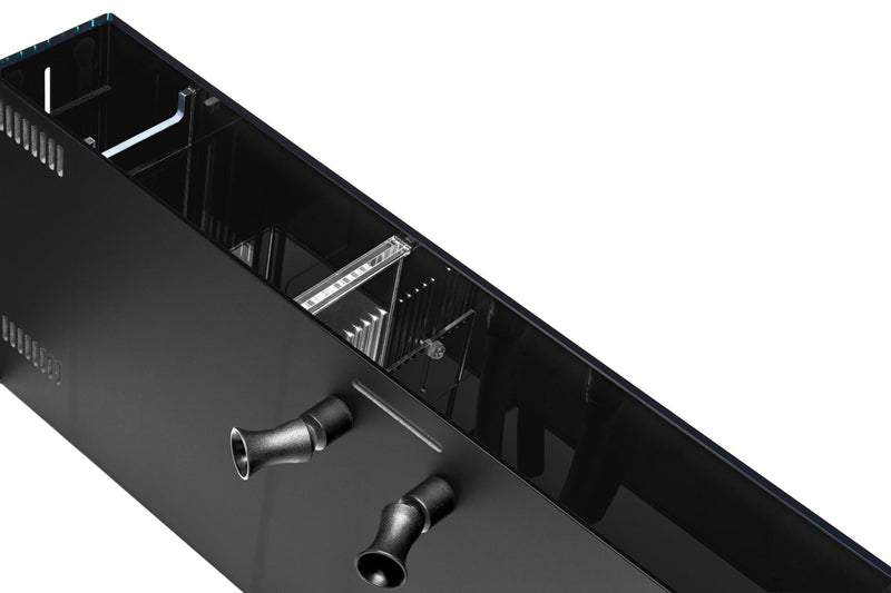 Ultum Nature Systems UNS 75SA 26.7-gallon dual AIO rimless aquarium showing clear glass, sleek design, and integrated filtration system.