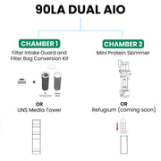 UNS 90LA - 21 Gallon Dual AIO Rimless Aquarium Rimless Tanks - Buce Plant