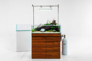 Ultra clear 33.3-gallon rimless aquarium by Ultum Nature Systems, showcasing sleek, transparent glass tank for freshwater or marine setups.