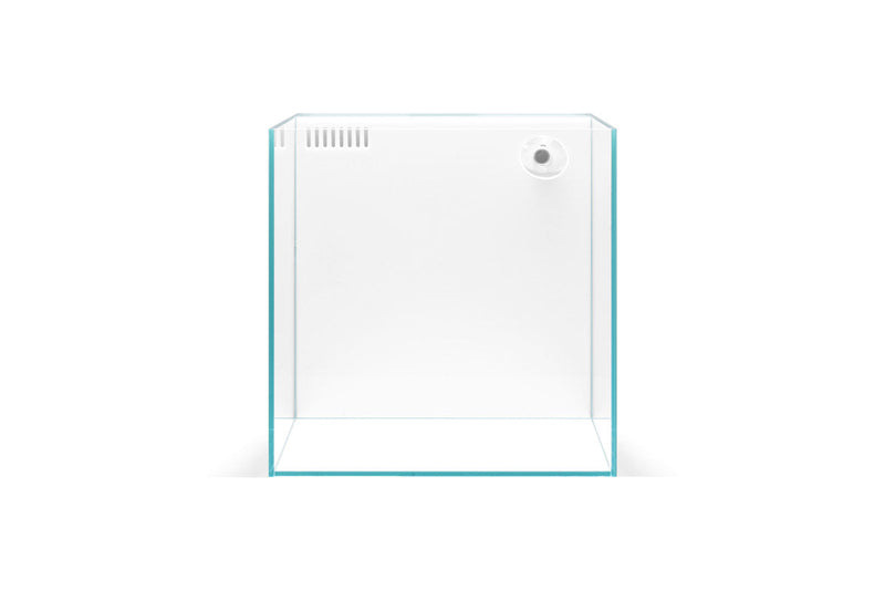 Clear white UNS 30A All-In-One Rimless Aquarium by Ultum Nature Systems, 5.5-gallon ultra clear tank.