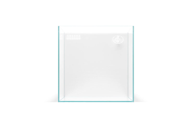 White UNS 30A 5.5-gallon ultra clear rimless all-in-one aquarium by Ultum Nature Systems, showcasing sleek, modern design.