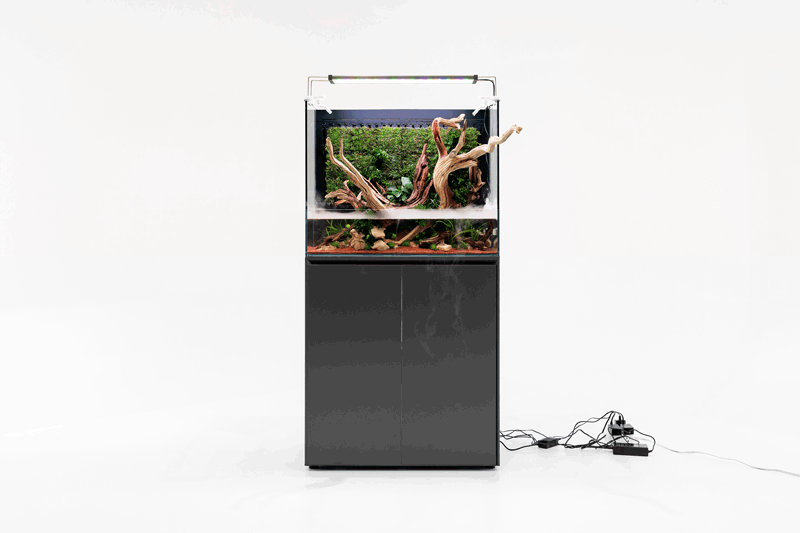 Grey UNS Aluminum Aquarium Stand by Ultum Nature Systems, sturdy and sleek support for fish tanks, shown in a detailed product image.