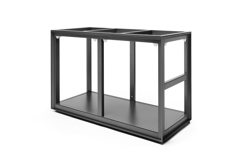 Grey UNS Aluminum Aquarium Stand by Ultum Nature Systems, showcasing a sturdy, sleek stand designed for aquarium support.