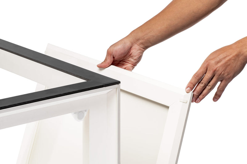 White UNS aluminum aquarium stand by Ultum Nature Systems, sturdy and sleek design suitable for supporting fish tanks.