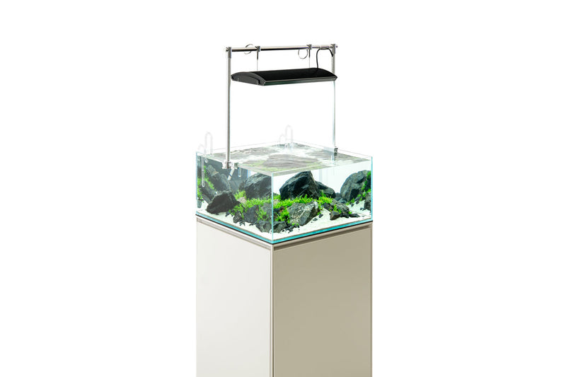 White UNS Aluminum Aquarium Stand by Ultum Nature Systems, sturdy and sleek support for fish tanks.