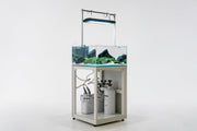 White UNS Aluminum Aquarium Stand by Ultum Nature Systems, sturdy and sleek support for fish tanks.