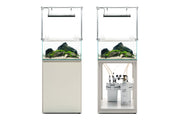 White UNS aluminum aquarium stand by Ultum Nature Systems, sturdy support for fish tanks with a sleek, modern design.
