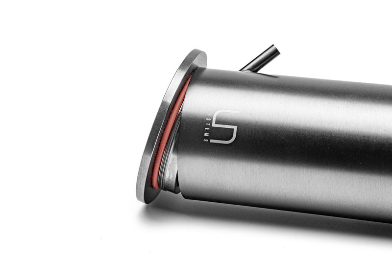 Stainless steel UNS Blitz filter, 6oz capacity, designed for brewing or filtration, featuring durable metal construction.